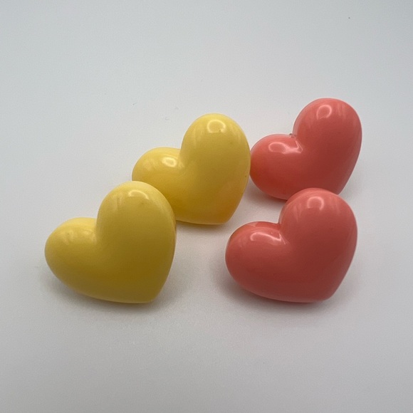 Pastel Color Heart Stud Earrings - Kawaii Cute Heart Earrings Set - Picture 10 of 16